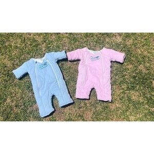 2 Baby Merlin's Magic Sleep Suit Size Small 3-6 Month 12-18 lbs Blue Pink Cotton